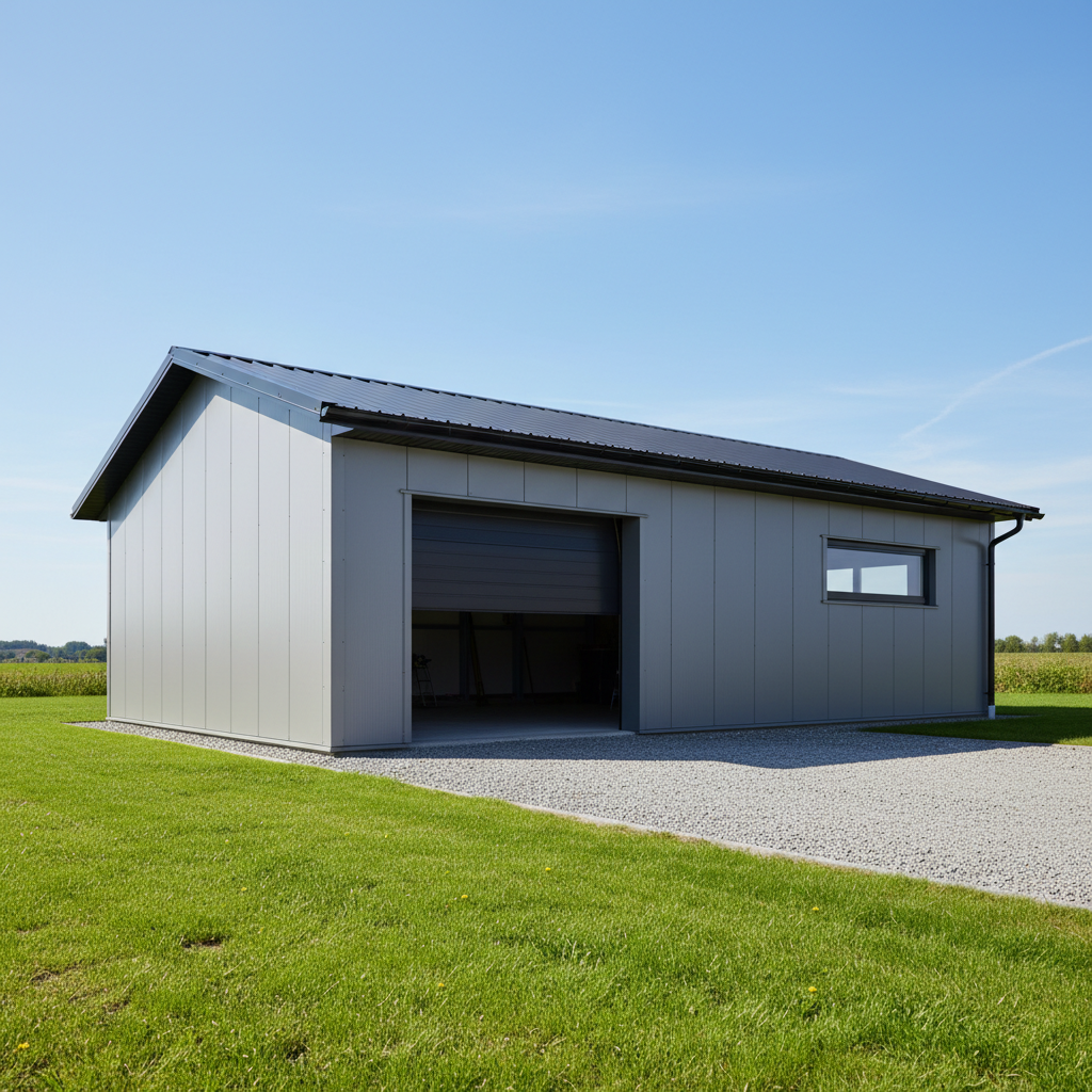 Готовый гараж из сэндвич-панелей — завершённый монтаж