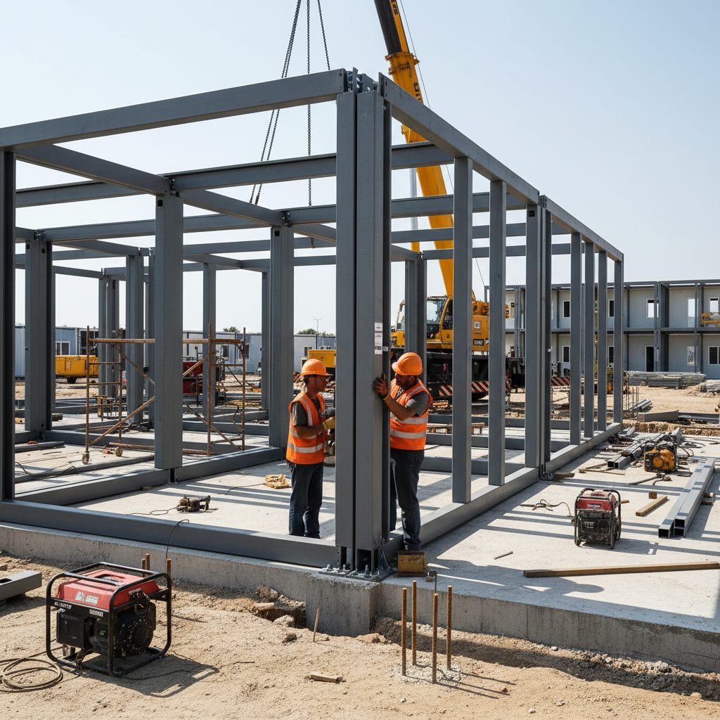 Монтаж каркаса сборного здания — PreBuild