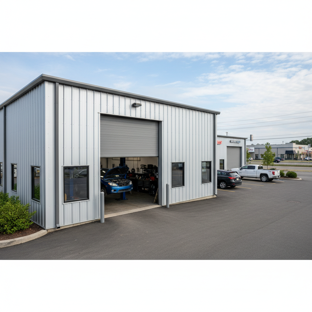 Автомастерская из сэндвич-панелей — PreBuild