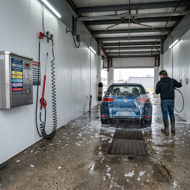 Интерьер моечного поста самообслуживания