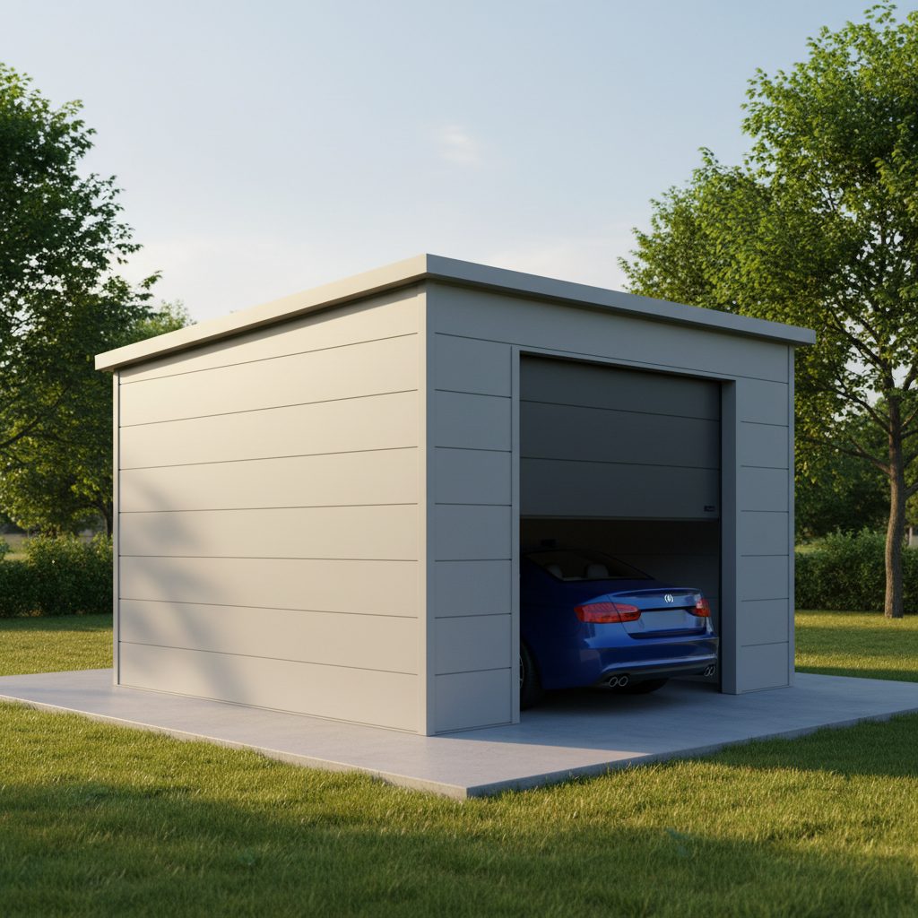 Збірний гараж 25 м² із сендвіч-панелей — PreBuild