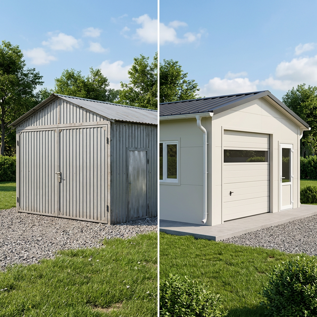 Сравнение гаража из профнастила и гаража из сэндвич-панелей