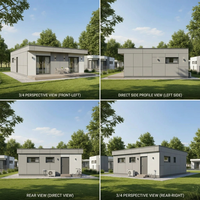 Модульный дом Mini 36 м² — 4 ракурса