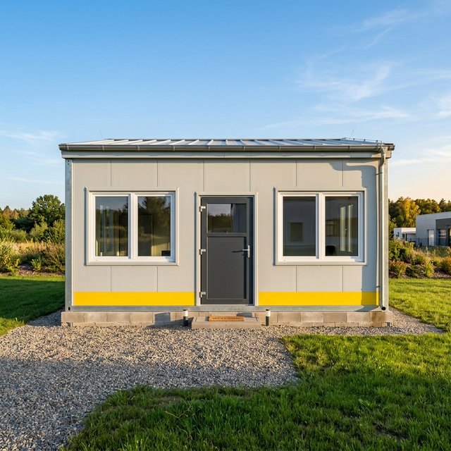 Модульний офіс з сендвіч-панелей — зовнішній вигляд