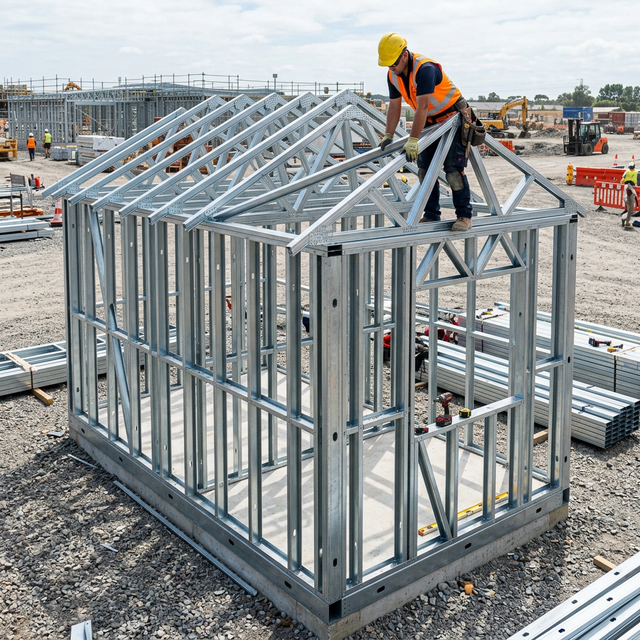 ЛСТК-каркас модульного офиса — сборка без сварки
