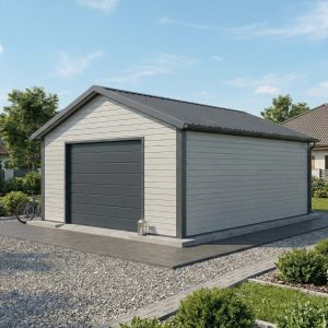 Гараж 4×6 м із сендвіч-панелей двосхилий дах.